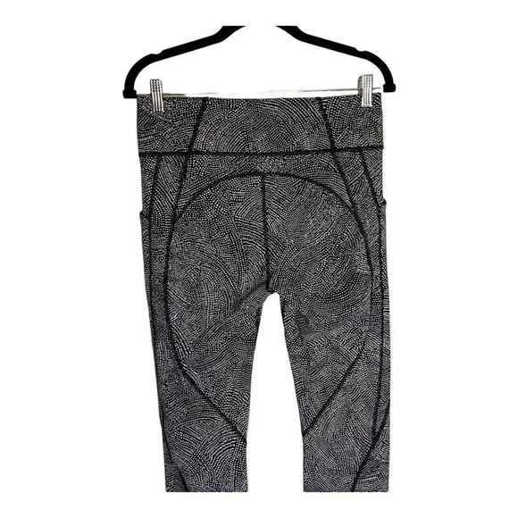 Lululemon Time To Sweat Crop *23" Free Spirit Alpine White Black-sz 10 - Picture 8 of 10